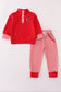 Georgia embroidery stripe pants set