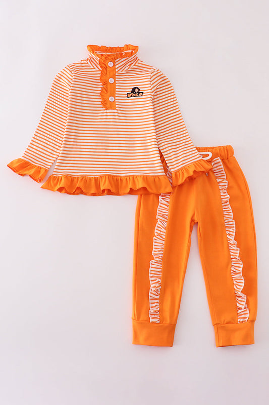 Tennessee applique stripe ruffle pants set