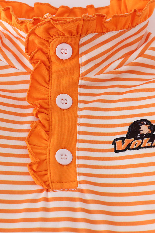 Tennessee applique stripe ruffle pants set