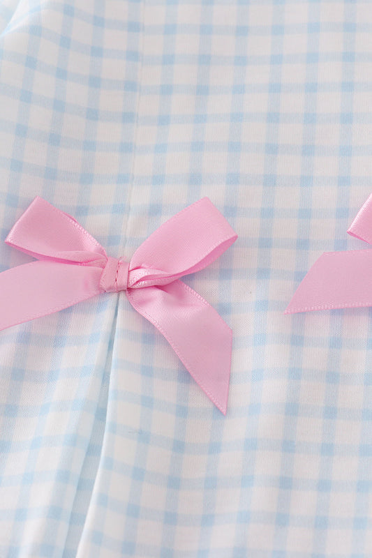 Pink character embroidery ruffle pants set