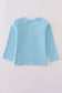 Blue character embroidery top