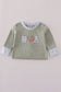 Sage pumpkin turkey applique romper