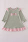 Sage pumpkin turkey applique ruffle dress