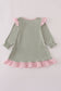 Sage pumpkin turkey applique ruffle dress
