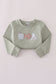 Sage pumpkin turkey applique top