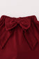 Maroon Mississippi embroidery bow skorts set