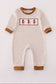 Brown stripe duck embroidery romper