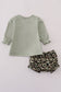 Sage camouflage turkey applique bloomer set