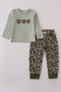 Sage camouflage turkey applique pants set