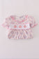 Pink pumpkin embroidery dress