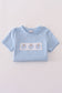 Blue pumpkin embroidery pants set