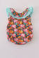Pink pumpkin print ruffle bubble