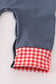 Navy character embroidery romper