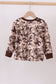 Camouflage duck embroidery ruffle top