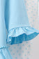 Blue nativity embroidery ruffle dress set