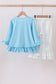 Blue nativity embroidery ruffle dress set