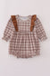 Brown plaid ruffle bubble