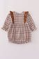 Brown plaid ruffle bubble