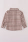 Brown plaid button down shirt