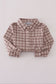 Brown plaid button down shirt