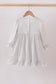 Green turkey embroidery gingham ruffle dress
