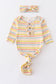 Multicolored stripe baby gown set