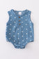 Navy star print boy bubble