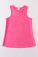 Hot pink blank basic kids teens adult tank top