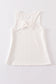 White blank basic kids teens adult tank top