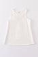 White blank basic kids teens adult tank top