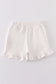 Cream basic ruffle shorts