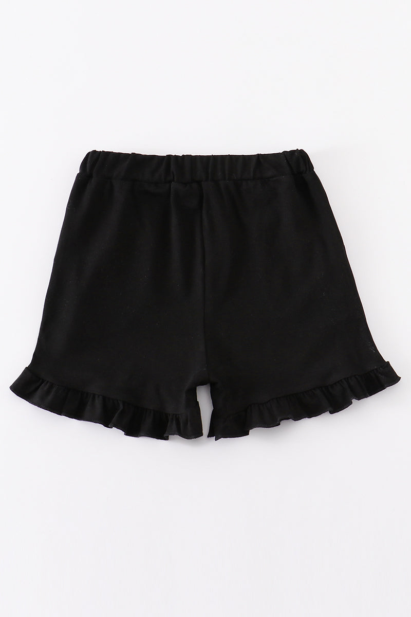 Black basic ruffle shorts