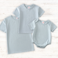 Blue blank basic t-shirt Adult Kids and baby bubble