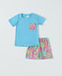 Blue turtle print boy set