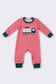 Red stripe truck applique boy romper