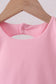 Pink scalloped active skorts set