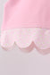 Pink scalloped active skorts set
