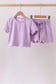 Lavender scalloped mom&me shorts set