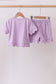 Lavender scalloped mom&me shorts set