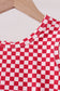 Red checkered bow active dress