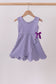 Purple checkered bow active dress