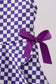 Purple checkered bow active dress