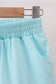 Light blue scalloped zipper shorts set