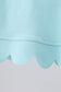 Light blue scalloped zipper shorts set