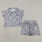 Camo Silky Scalloped Polo Set