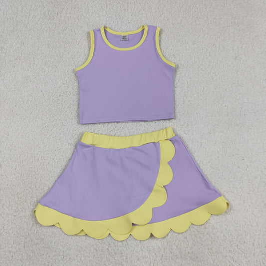 Lavender Performance Scalloped Skorts Set