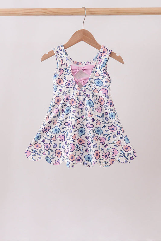 Floral Performance Scalloped Tank Dress
