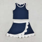 Navy Performance Scalloped Skorts Set