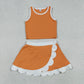 Orange Performance Scalloped Skorts Set