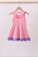 Pink scalloped bow active dress